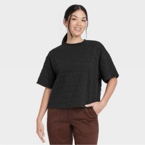 Women's Short Sleeve Quilted Boxy T-Shirt - A New Day™